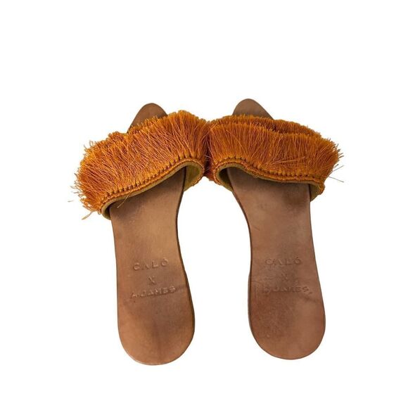 Calo x ByJAMES Women's Size 7 Silk Tassel Slipper Sandals - Picture 2 of 7